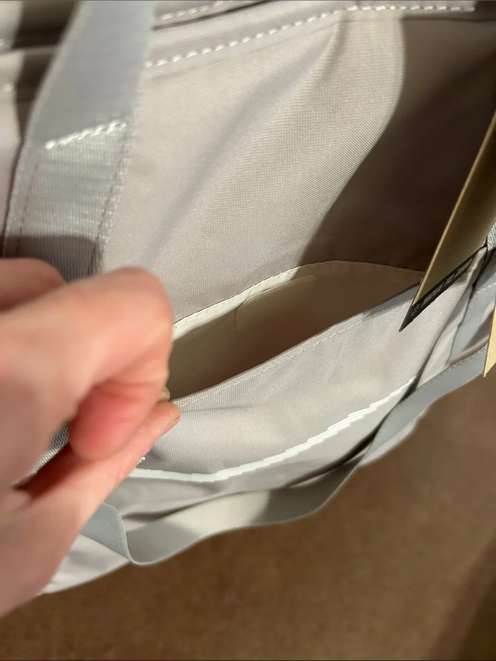 Nike Tote Bag in Taupe with White Swoosh